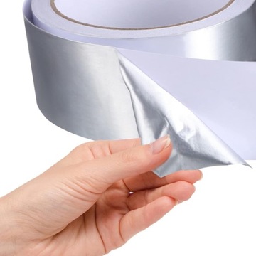 UNIWERSALNA TAŚMA NAPRAWCZA ALUMINIOWA Gładka 48mmx10m Srebrna Metalizowana