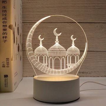 Muslim Series Button Control Led 3d Lamp Cheap Illusion Acrylic Nigh~6150
