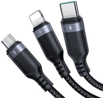 KABEL Joyroom Multi-Use Series S-1T3018A18 Lightning USB-C microUSB 0,3m