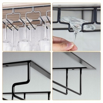 ВЕШАЛКА ДЛЯ СТАКАНА, МАТОВАЯ ЧЕРНАЯ, 4 РЯДА, 40 см