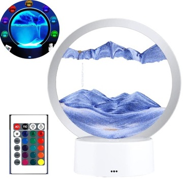 LAMPA NOCNA LED MALOWANIE PIASKIEM SZTUKA 3D PŁYNĄCEGO ŚWIATŁO KLEPSYDRY