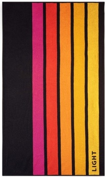 RĘCZNIK PLAŻOWY DUŻY 100X160 BAWEŁNA EGIPSKA 100% ZWOLTEX PASY CZARNY ŻÓŁTY