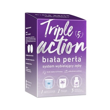 _BIAŁA PERŁA_SET Triple Action system wybielający zęby wybielająca pasta do