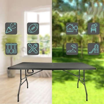 УСИЛЕННЫЙ СТОЛОВЫЙ СТОЛ, складной, GARDEN BANQUET PREMIUM, 180 см