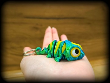 БРЕЛОК-КУЛОН ЯЩЕРИЦА ХАМЕЛЕОН БРЕЛОК ДЛЯ БРЕЛОК ЖИВОТНОЕ 3D ПЕЧАТЬ
