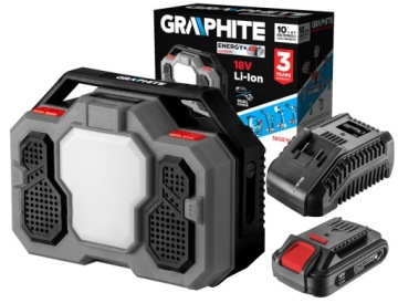 ГРАФИТОВАЯ КОНСТРУКЦИЯ РАДИО BLUETOOTH LED 18V + 2Ah