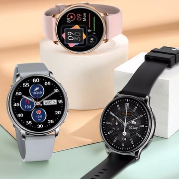 SMARTWATCH ZEGAREK DAMSKI POLSKIE MENU ROZMOWY CIŚNIENIE + 2 PASKI GRATIS