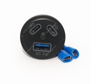 USB-розетка для зарядки QC 3.0 + 2xPD 108 Вт 12 В/24 В