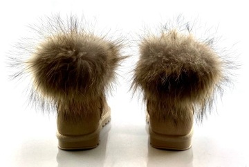 W5820 БЕЖЕВАЯ НАТУРАЛЬНАЯ КОЖА, МЕХ ЕНОТА