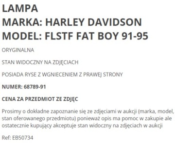 ФАРА-ФАРА HARLEY FLSTF SOFTAIL FAT BOY 91-95