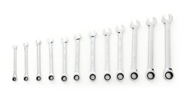 Кованые накидные ключи с трещоткой CrV 12-EL