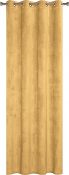Zasłona aksamitna Velvet kółka 140x260 musztarda