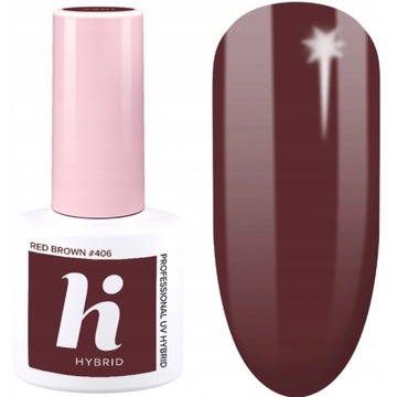 Lakier hybrydowy hi hybrid Red Brown 406 5 ml