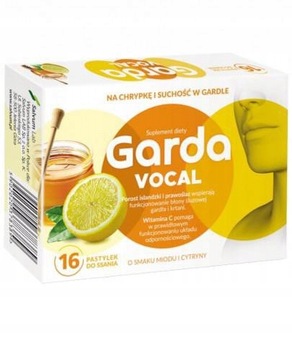 Garda Vocal miód-cytryna na chrypkę suchość w gardle 16 pastylek do ssania