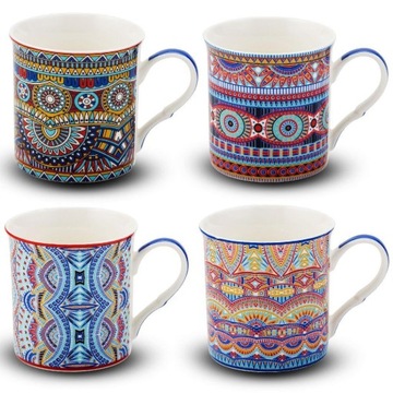 ZESTAW 4 KUBKÓW PORCELANOWYCH 330ML NA PREZENT