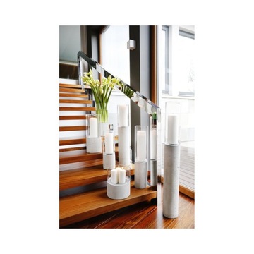 ŚWIECZNIK LAMPION SZKLANY + BETON ARCHITEKTONICZNY