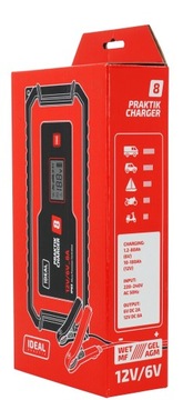 ИДЕАЛЬНЫЙ АВТОМОБИЛЬНЫЙ ВЫПРЯМИТЕЛЬ PRAKTIK CHARGER 8, 6В 12В, 2А/2-8А