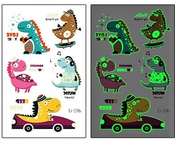 Tatuaż świecący tatuaże dla dzieci DINOZAURY