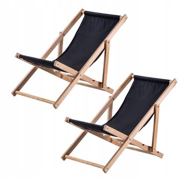 LEŻAK DREWNIANY PLAŻOWY SKŁADANY LEŻAKI 2szt