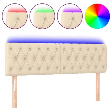 Zagłówek LED kremowy 144x78/88 cm - kolorowe diody IP65