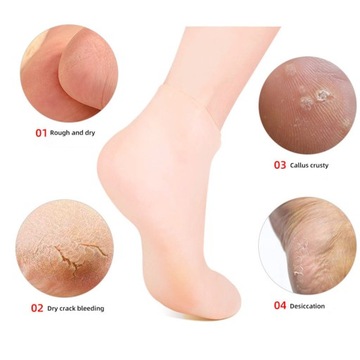 SKARPETKI SILIKONOWE NAWILŻAJĄCE SKARPETKI DO PEDICURE SKARPETKI DO PIELĘGNACJI STÓP SKIN S 33-35