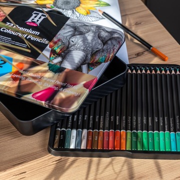 НАБОР ХУДОЖЕСТВЕННЫХ ПРОФЕССИОНАЛЬНЫХ КАРАНДАШЕЙ В МЕТАЛЛИЧЕСКОМ ФОРМАТЕ 72 шт.