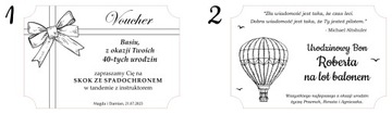 personalizowany VOUCHER karta bon 1szt GRAWER