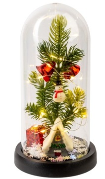 РОЖДЕСТВЕНСКАЯ ЕЛКА В СТЕКЛЕ, РОЖДЕСТВЕНСКОЕ УКРАШЕНИЕ СО СВЕТОДИОДНОЙ ПОДСВЕТКОЙ