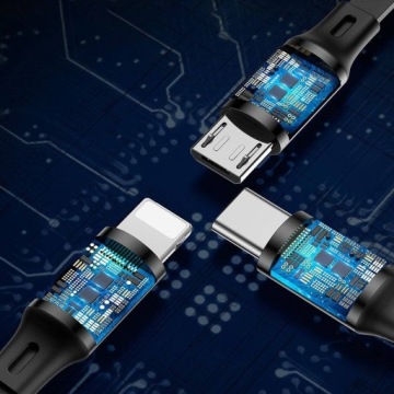 Baseus USB — micro USB/Lightning/USB-C 3,5A 35–120 см, черный