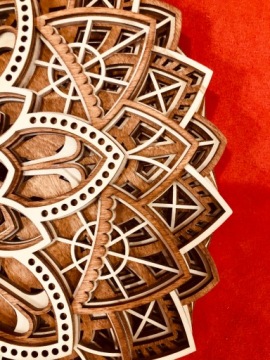 Мандала дерево 8 слоев 3D украшение стены