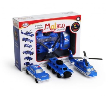 MALBLO MAGNETIC Pojazdy Policyjne dla dzieci