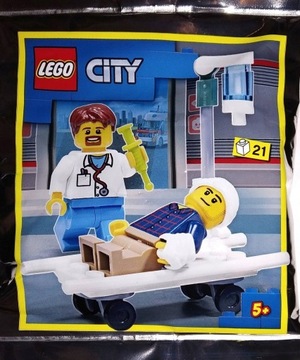 LEGO CITY Lekarz Pacjent Nosze Strzykawka Doktor