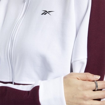 Bluza damska reebok te linear logo ft bordowo-biała fu2203 XL