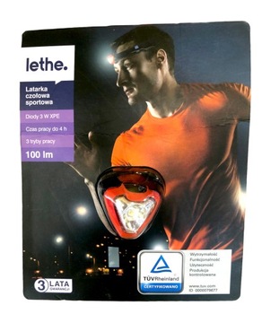 LATARKA CZOŁOWA SPORTOWA CZERWONA LETHE OPL1008
