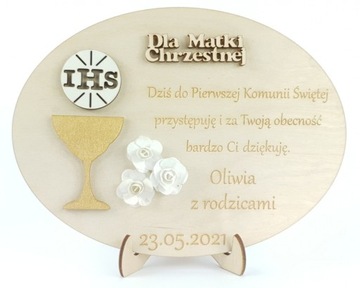 Podziękowanie Pierwsza Komunia Święta + Podstawka