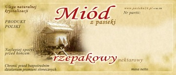 Etykiety na Miód Rzepakowy (100szt) - wzór E38
