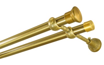Karnisz metalowy fi 19 podwójny 130 cm bez żabek