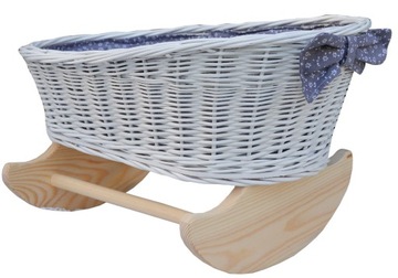 KOŁYSKA WIKLINOWA D/LALEK BIAŁY + OBSZYCIE