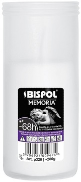 Wkład parafinowy do zniczy biały 68h Memoria p320