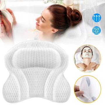 ERGONOMICZNA PODUSZKA DO WANNY, MIĘKKIE I PRZYTULNE ZAGŁÓWEK DO WANNY BIAŁY