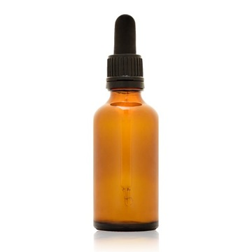 BUTELKA SZKLANA BRĄZOWA 50 ML Z CZARNĄ PIPETĄ ECOSPA