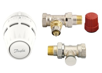 DANFOSS REGUS ZESTAW TERMOSTATYCZNY PROSTY 1/2'' ZAWORY+GŁOWICA