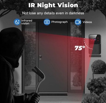 WIFI ВИДЕОДОМЕРЕФОН FULL HD ДОМофон + ЗВОНОК TUYA Встроенный аккумулятор