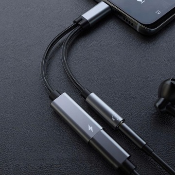 Аудиоадаптер 2 в 1 USB C на 3,5 мм, адаптер