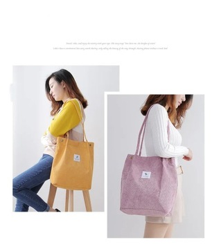 New Corduroy Shoulder Bag for Women Cotton Cloth V