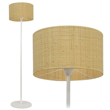 Lampa Stojąca Podłogowa Duży Abażur Rattan LED E27