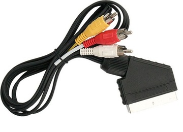 Kabel EURO SCART - 3x RCA (cinch) NOWY 1.5m