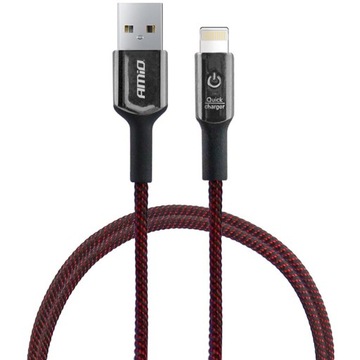 KABEL DO ŁADOWANIA USB Lightning 100cm OPLOT LED