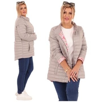 KURTKA CIENKA PRZEJŚCIOWA DUŻE ROZMIARY PIKOWANA LEKKA ZE STÓJKĄ LEKKA