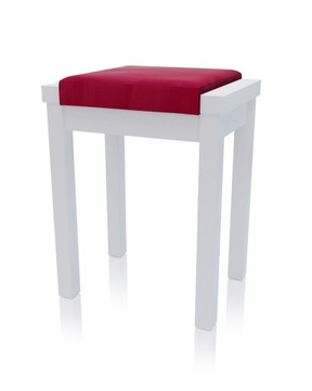 Taboret DREWNIANY LINEA biały stelaż